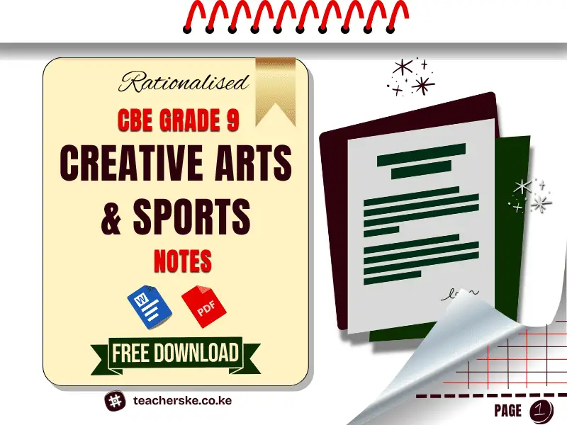 Grade 9 Creative Arts and Sports Lesson Notes