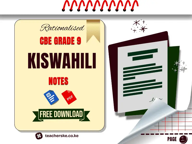 Grade 9 Kiswahili Lesson Notes