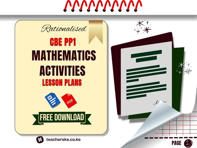 Term 2 PP1 Mathematics Activities Lesson Plan