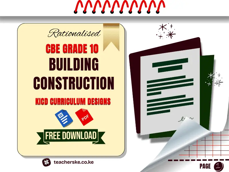 Grade 10 Building Construction KICD Curriculum Design