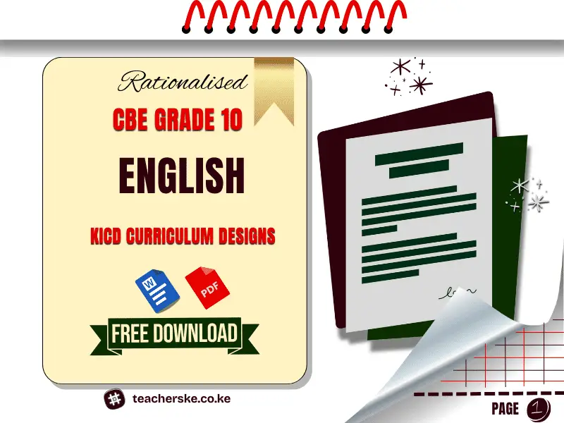 Grade 10 English KICD Curriculum Design