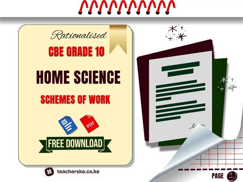 Term 1 Grade 10 Home Science Schemes of Work