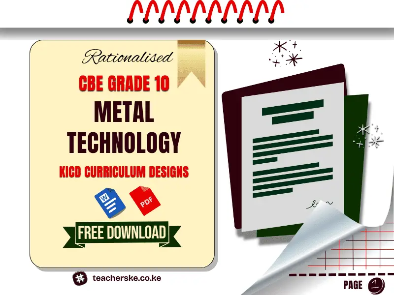 Grade 10 Metal Technology KICD Curriculum Design