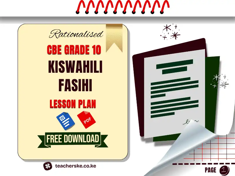 Term 2 Grade 10 Kiswahili Fasihi Lesson Plan